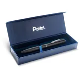 Pentel BL2007 EnerGel Tintenroller, hochwertig, einziehbar, Spitze 0,7 mm, Korpus aus mattem Metall, Schwarz – Geschenkbox