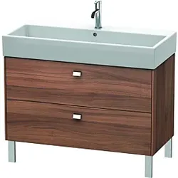 Duravit Brioso Waschtischunterbau BR443601079 984x459mm, Nussbaum Natur/Chrom, 2 Auszüge