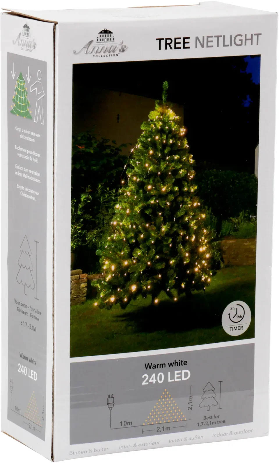 Lichternetz Tanne 240LED 1,7-2,1m outdoor ww