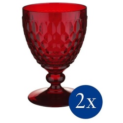 Villeroy & Boch Rotweinglas Boston coloured Rotweinkelch red, Set 2tlg., Glas rot