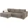 'massivart' Eckcouch Cord 2-Sitzer Grau