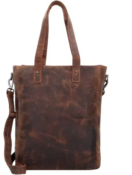 Plevier Retro Jackson Shopper Tasche Leder 31 cm Laptopfach  braun