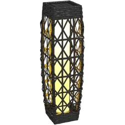 Outsunny Rattan Solarleuchte Stahl, PE Rattan