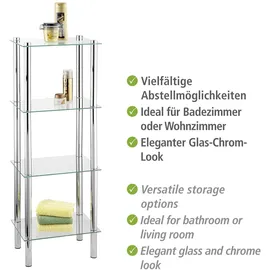 Wenko Badregal Yago Viereckig 4 Glasablagen 104 cm