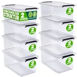 DEUBA Aufbewahrungsbox transparent 8er-Set 20x15x12cm 2L