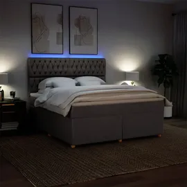 vidaXL Boxspringbett mit Matratze Taupe 180x200 cm Stoff