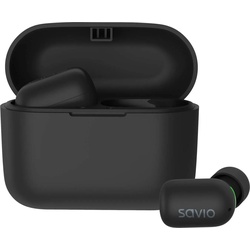 Savio TWS-09 IPX5 Kopfhörer & Headset Kabellos im Ohr Musik Bluetooth Schwarz (8 h, Kabellos), Kopfhörer, Schwarz