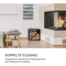 Blumfeldt Kaminholzregal Stahl 57 x 56 x 36 cm Schwarz