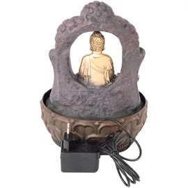 Lemodo Zimmerbrunnen mit LED-Beleuchtung, Dekobrunnen “Buddha mit Lotusblüte” für die Wohnung