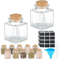 Relaxdays Gewürzgläser 12er Set, Gewürzdosen Glas, 50 ml, mit