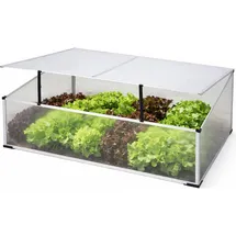 Mojawo Frühbeet Aluminium Transparent Polycarbonat 100x60 cm 0,24 m2