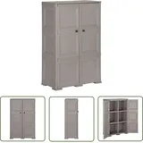 The Living Store Kunststoffschrank 79x43x125 cm Holzdesign Grau - Aufbewahrungsbox - Garderobe - Schuhregal - Wohnzimmermöbel - Küchenorganisation