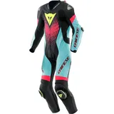 Dainese Laguna Seca 6, Lederkombi 1tlg. perforiert - Schwarz/Hellblau/Pink - 56