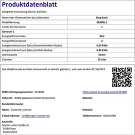 Vestel Herdset Pyrolyse Backofen 78L + Glaskeramikkochfeld 78 cm Zweikreiszone Bräterzone