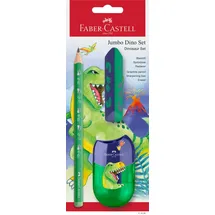 Faber-Castell - Schreibset Dino mit Bleistift, Spitzer und Radierer