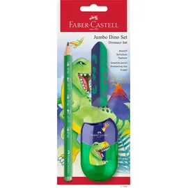 Faber-Castell - Schreibset Dino mit Bleistift, Spitzer und Radierer