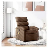 vidaXL Massagesessel Braun Stoff 92 x 99,5 x 0 cm Braun mit Fernbedienung