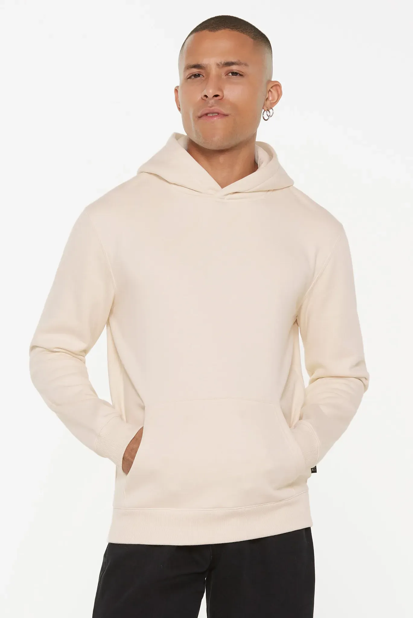 Kapuzensweatshirt HARLEM SOUL, Herren, Gr. S, beige (ecru), angeraute Sweatware, Material: 65% Baumwolle, 35% Polyester, unifarben, regular fit normal, Rundhals, eingesetzt Rippbündchen, Sweatshirts, mit weicher Innenseite
