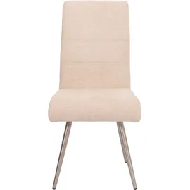 Mendler Esszimmerstuhl HWC-G55 Stoff Chenille creme 2er Set