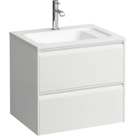 Laufen MEDA Waschtischunterbau, 2 Schubladen, weiß matt
