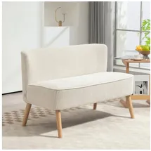 Homcom 2-Sitzer Sofa Cord-Optik Cremeweiß