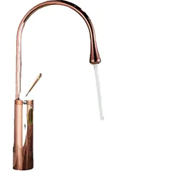 KLARWERK Lydia | Hotel Rosegold Badarmatur | Edelstahl Wasserhahn Für hohe Waschbecken |Mischbatterie 2 Anschlüsse | Hochdruck Armatur hoch |Badezimmer