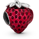Pandora Moments Erdbeere mit Samen Charm aus Sterling-Silber, Kompatibel mit Pandora Moments Armbänder, 791681C01