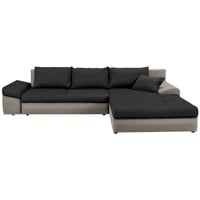 Carryhome Ecksofa, Schwarz, Beige, Textil, 4-Sitzer, Füllung: Schaumstoff, Ottomane rechts, seitenverkehrt montierbar, L-Form, 313x215 cm, Made in EU, Stoffauswahl, Schlafen auf Sitzhöhe, Rücken echt, Wohnzimmer, Sofas & Couches, Wohnlandschaften, Ecksofas