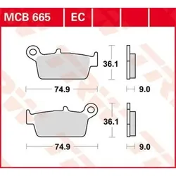 TRW Bremsbelagsatz MCB665EC Bremsbeläge,Bremsklötze,Bremssteine,Bremsbeläge & Bremsbelagsatz,Bremsklötze & Bremsbelagsatz