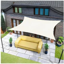 luxuskollektion Sonnensegel 4x4m Quadrat Wasserdicht 95 Uv Schutz 4x4 Creme