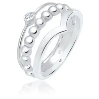 Elli Solitärring ELLI "Set mit Kristallen von Swarovski 925 Silber" Gr. 52, silber, Fingerringe, Damen, 52mm,mit Steinen, Silber 925 (Sterlingsilber), 4mm