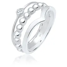 Elli Solitärring ELLI "Set mit Kristallen von Swarovski 925 Silber" Gr. 52, silber, Fingerringe, Damen, 52mm,mit Steinen, Silber 925 (Sterlingsilber), 4mm