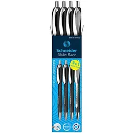 Schneider Slider Rave XB schwarz, Schreibfarbe: blau, 3 St. + GRATIS 1 Slider Rave XB schwarz