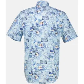 Lerros Herren Halbarmhemd in Großen Größen - Cobalt Blue - 4XL