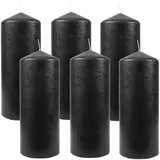 HS Candle Stumpenkerzen Ø6cm 6er Pack Schwarz Black