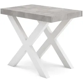 SKRAUT HOME Konsolentisch 160 x 73 x 90 cm Weiß/Zementgrau