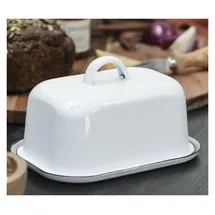 ib laursen Butterdose Emaille Weiß