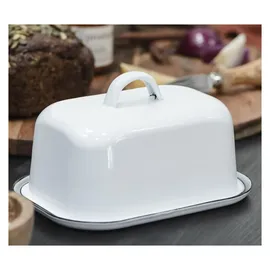 ib laursen Butterdose Emaille Weiß