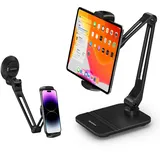 SupeDesk Tablet Halterung,Handyhalter,Tablet Ständer für Tisch,Tablet Wandhalterung,ipad Ständer,360° drehbare verstellbare Handyhalterung mit Saugnapf,kompatibel mit 4,7–13 Zoll Tablet|Kindle|Handy