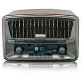 Roadstar HRA-270CD+BT Tragbares CD-Radio Vintage Digital Dab/Dab+/FM, CD-MP3-Player, Bluetooth, USB, Stereo, AUX-IN, LCD-Display, Fernbedienung, Kopfhöreranschluss, Alarm, Holz
