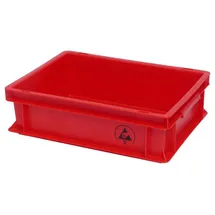 WARMBIER Lagerbehälter IDP-STAT, ESD, 400 x 300 x 170 mm, rot