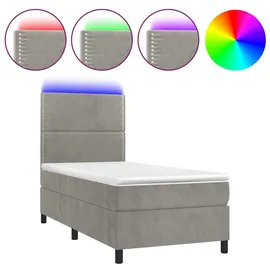 vidaXL Boxspringbett 100 x 200 cm Hellgrau