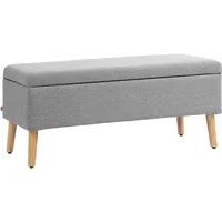 Homcom Sitzbank mit Stauraum scandinavia Polyester Holz Grau