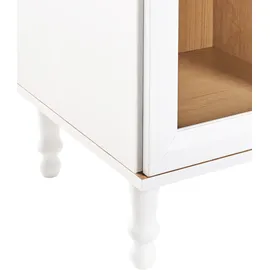 Beliani Vitrine TINGLEDALE 40 x 38 x 150 cm Weiß/Braun