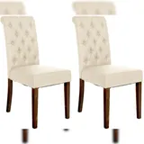 CLP 2er Set Esszimmerstühle Lisburn creme/Stoff