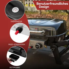 Royal Gourmet 2-Brenner Tragbarer Gasgrill schwarz