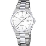 Festina Herren Analog Quarz Stahl/Silberfarben