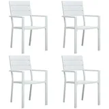 vidaXL Gartenstühle HDPE 62 x 55,5 x 88,5 cm weiß/holzoptik 4 St.