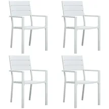 vidaXL Gartenstühle HDPE 62 x 55,5 x 88,5 cm weiß/holzoptik 4 St.