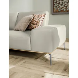 W.Schillig Ecksofa "run, Designsofa, bequem, L-Form", weiß (cream weiß z73), B:299cm H:88cm T:178cm, Longlife Xtra-Leder Z73: Naturwalkleder der Luxusklasse aus den erlesensten Rohhäuten.